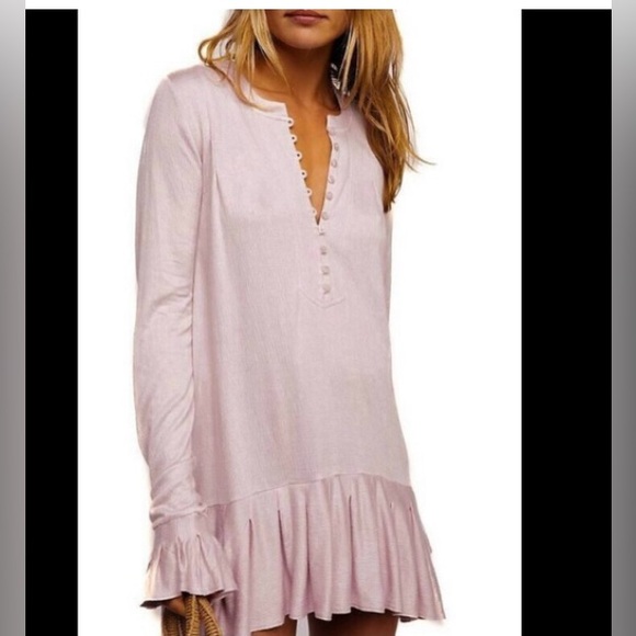 Free People Dresses & Skirts - Free People Your Girl Ruffled Tunic Mini Dress Size large